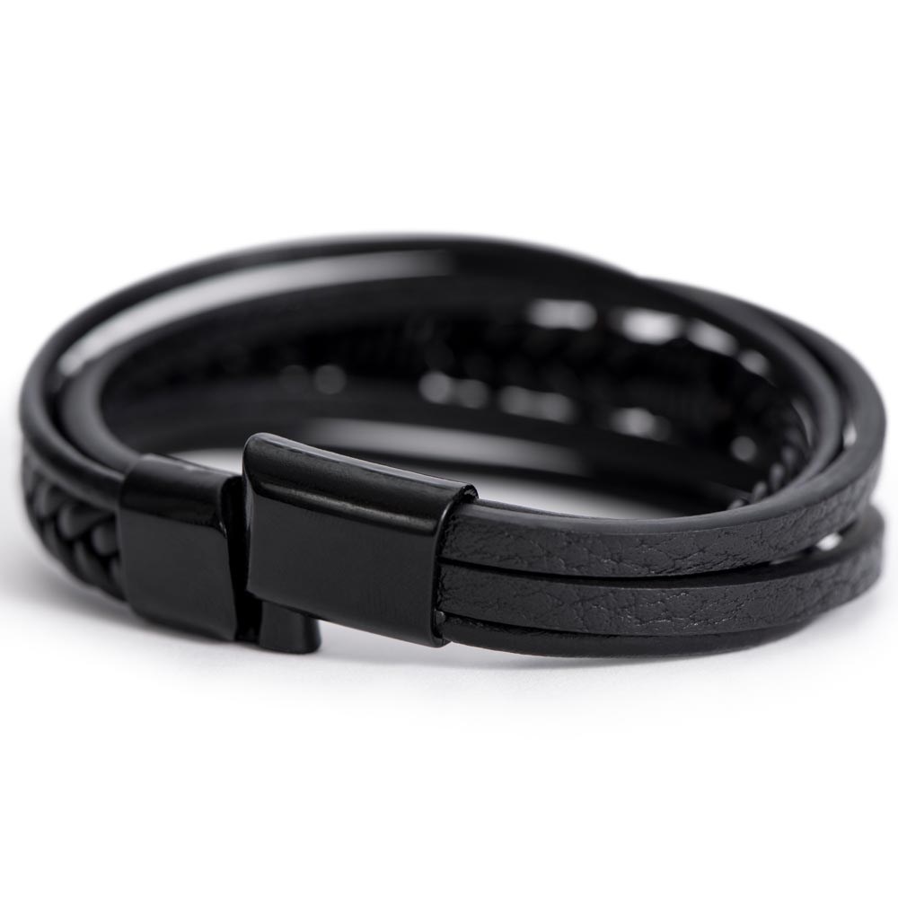 Stay True - American Flag , Leather Bracelet