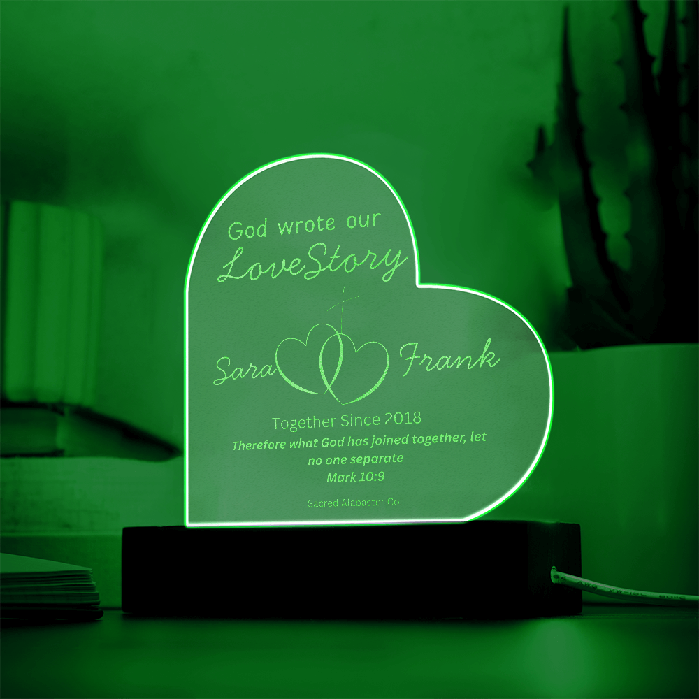 “What God Has Joined Together” – Personalized Heart Acrylic Plaque