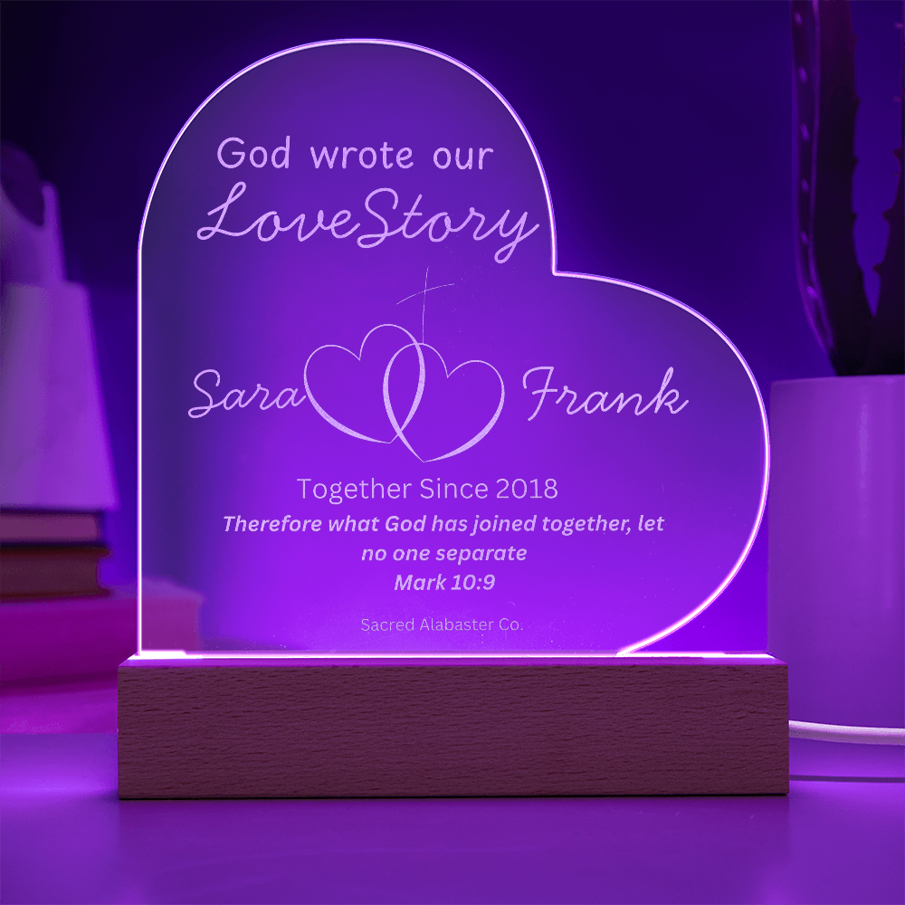“What God Has Joined Together” – Personalized Heart Acrylic Plaque