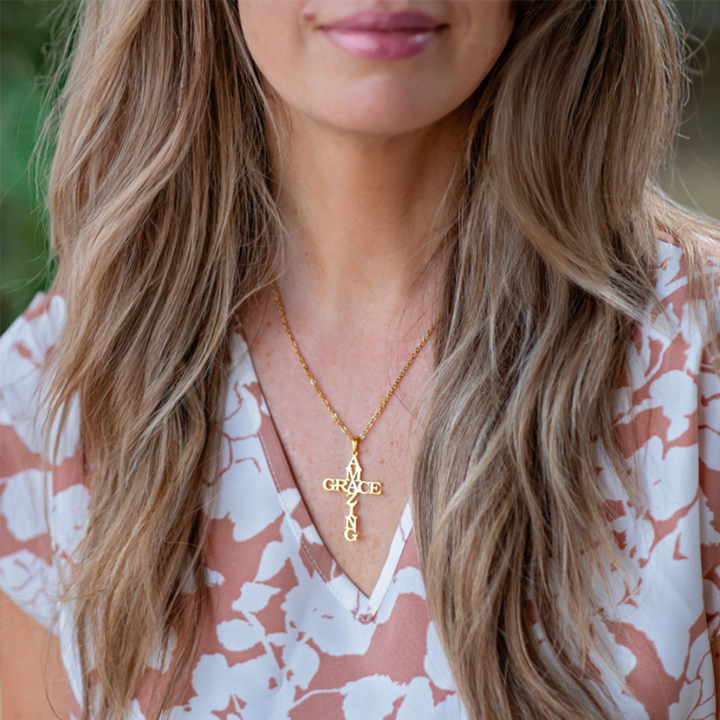 Amazing Grace Cross Necklace