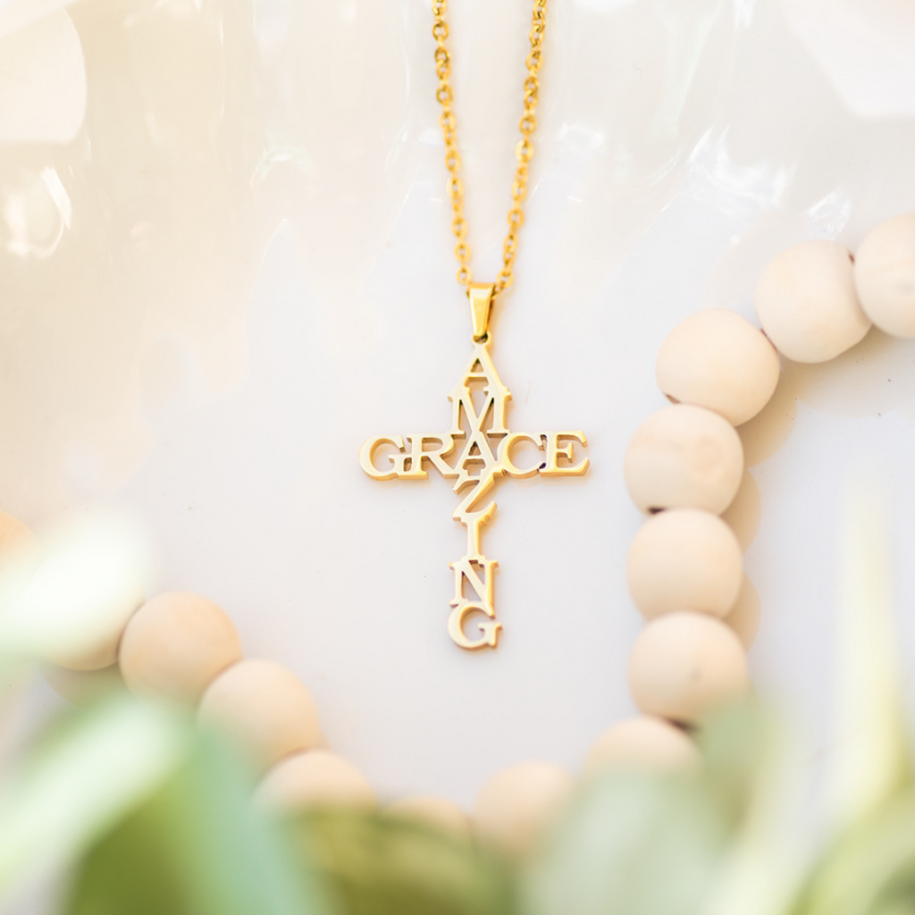 Amazing Grace Cross Necklace