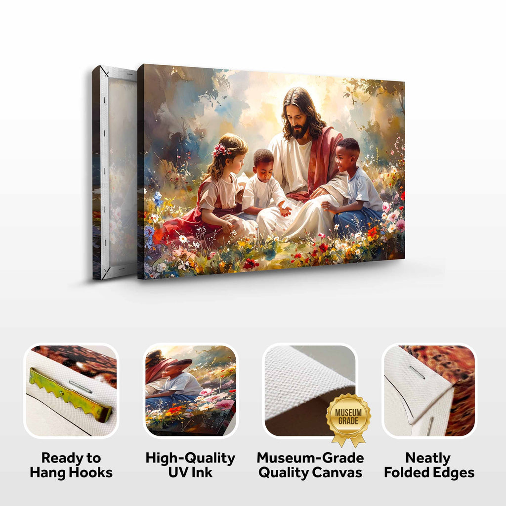 Jesus With Children Faith Wall Art VII