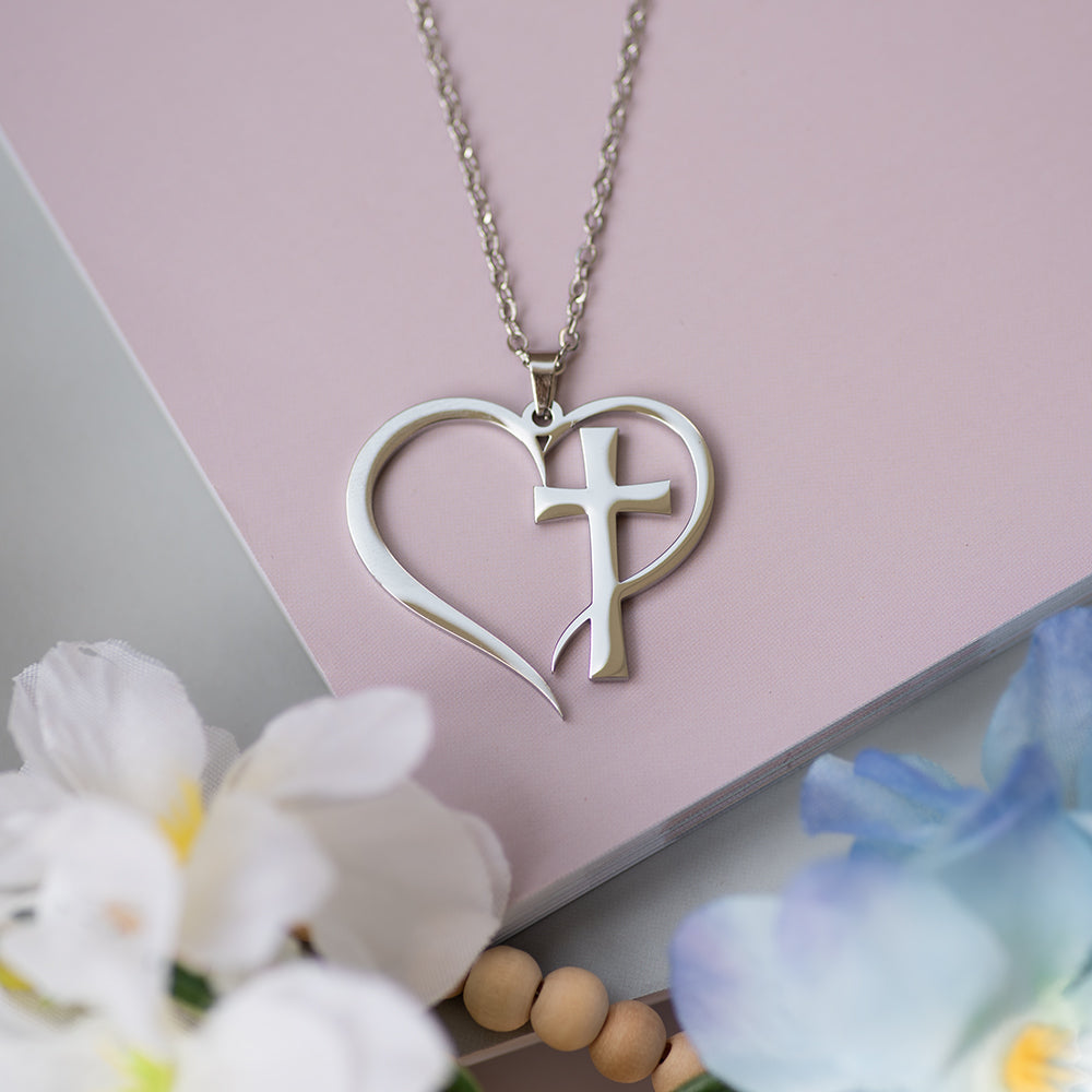 Heart Cross Necklace