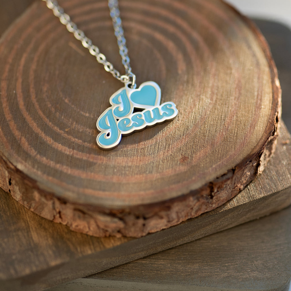 I Love Jesus Enamel Necklace