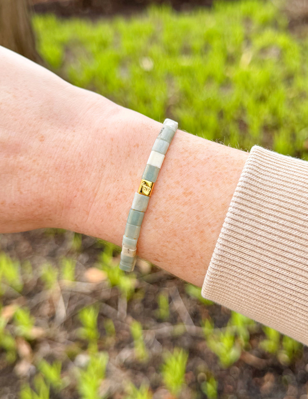 Logo Tile Letter Bracelet