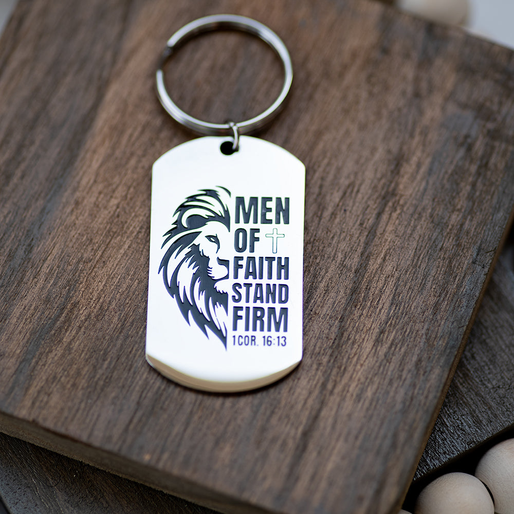 Men of Faith Dog Tag Key Chain