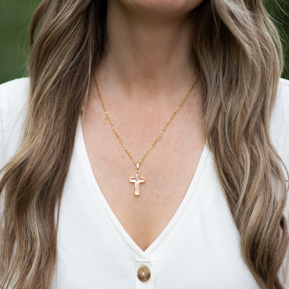 Mustard Seed Cross Necklace