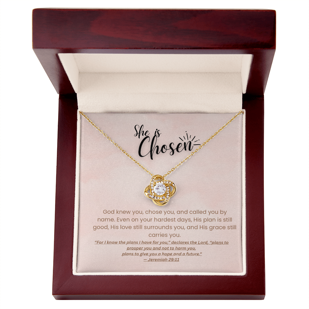 She is Chosen - Faith Necklace with Jeremiah 29:11 Message Card