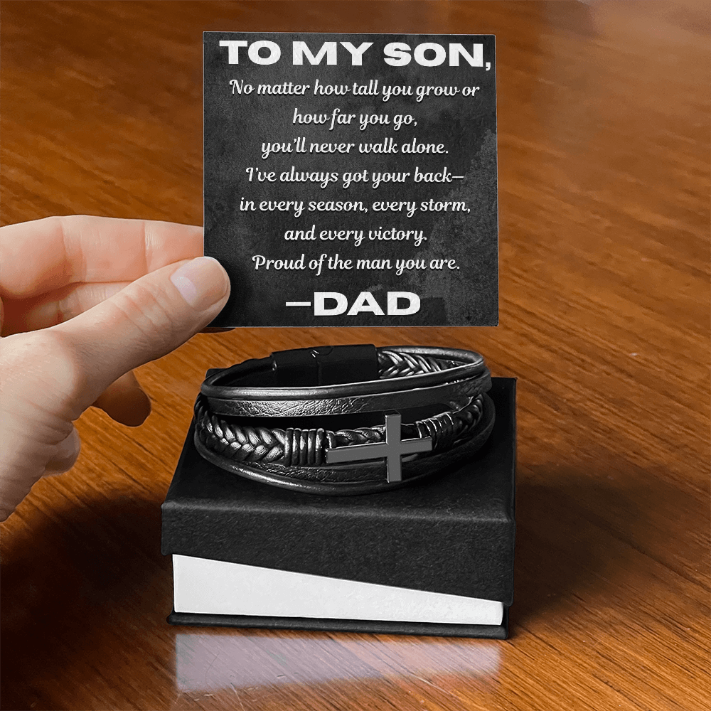 To My Son” Leather Bracelet – Always Got Your Back