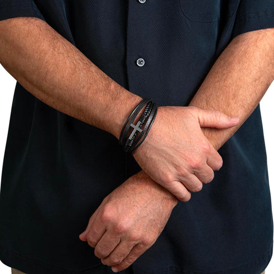 Stay True - American Flag , Leather Bracelet