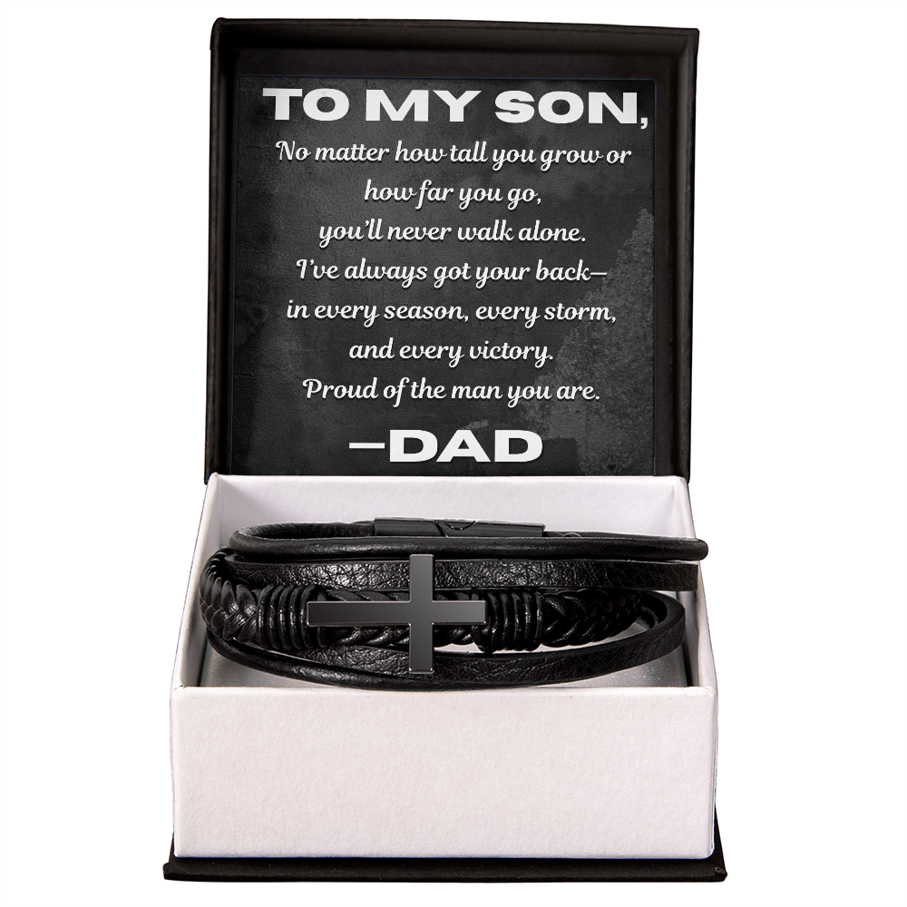 To My Son” Leather Bracelet – Always Got Your Back