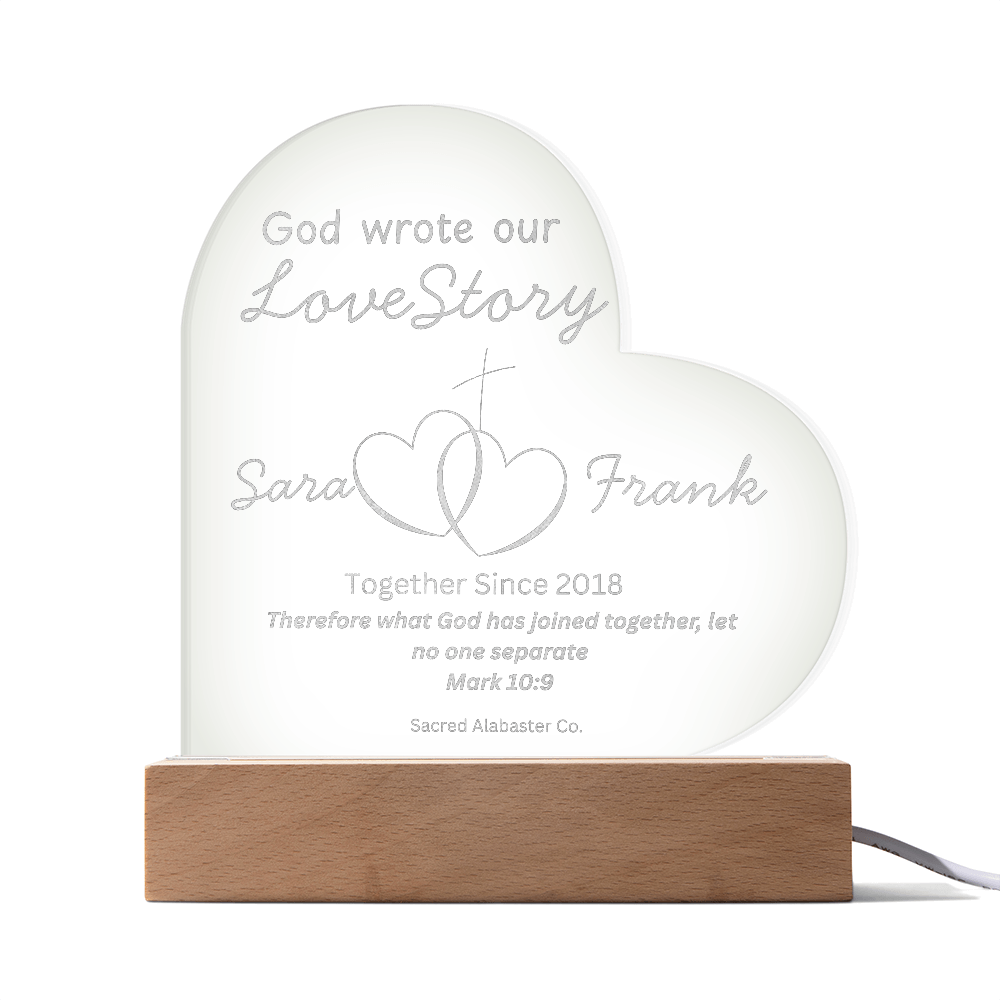 “What God Has Joined Together” – Personalized Heart Acrylic Plaque