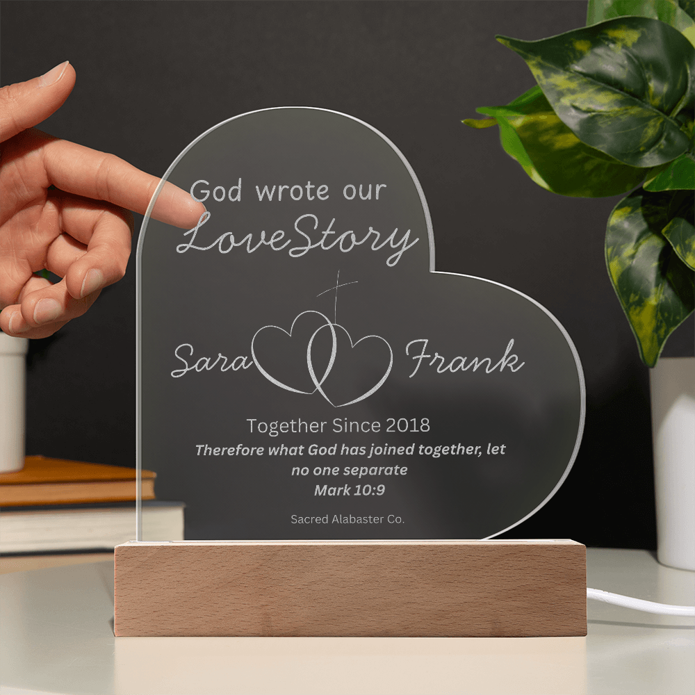 “What God Has Joined Together” – Personalized Heart Acrylic Plaque