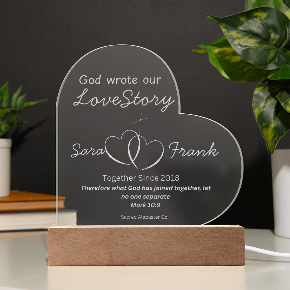 “What God Has Joined Together” – Personalized Heart Acrylic Plaque